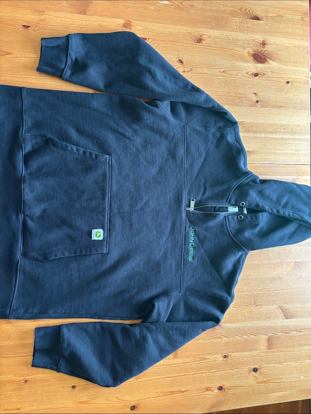 John Deere Hooded Thick Black Sweatshirt, Women’s, Size XL.
